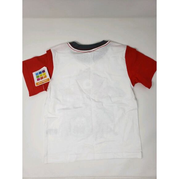 Boys Healthex Rock And Roll Theme Set Shirt Shorts 3T Gray Red 2pc - Picture 2 of 8